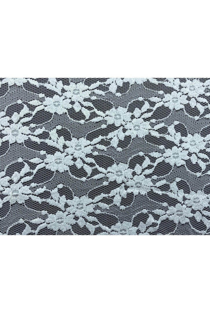 Fiksli Kabartmalı Polyester Dantel Kumaş, 150 cm