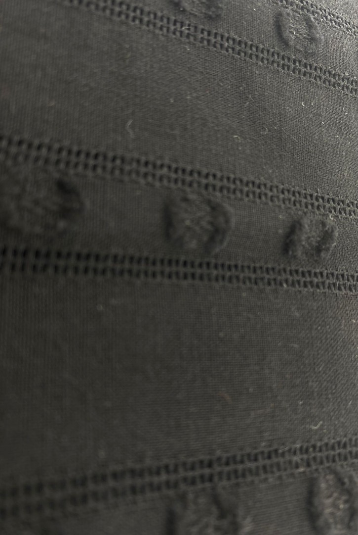 Siyah Armürlü İthal Pamuk Kumaş, 138 cm