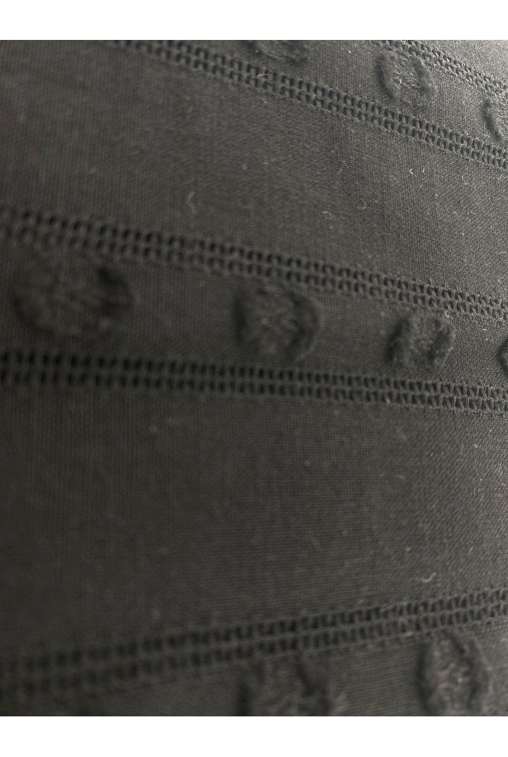 Siyah Armürlü İthal Pamuk Kumaş, 138 cm