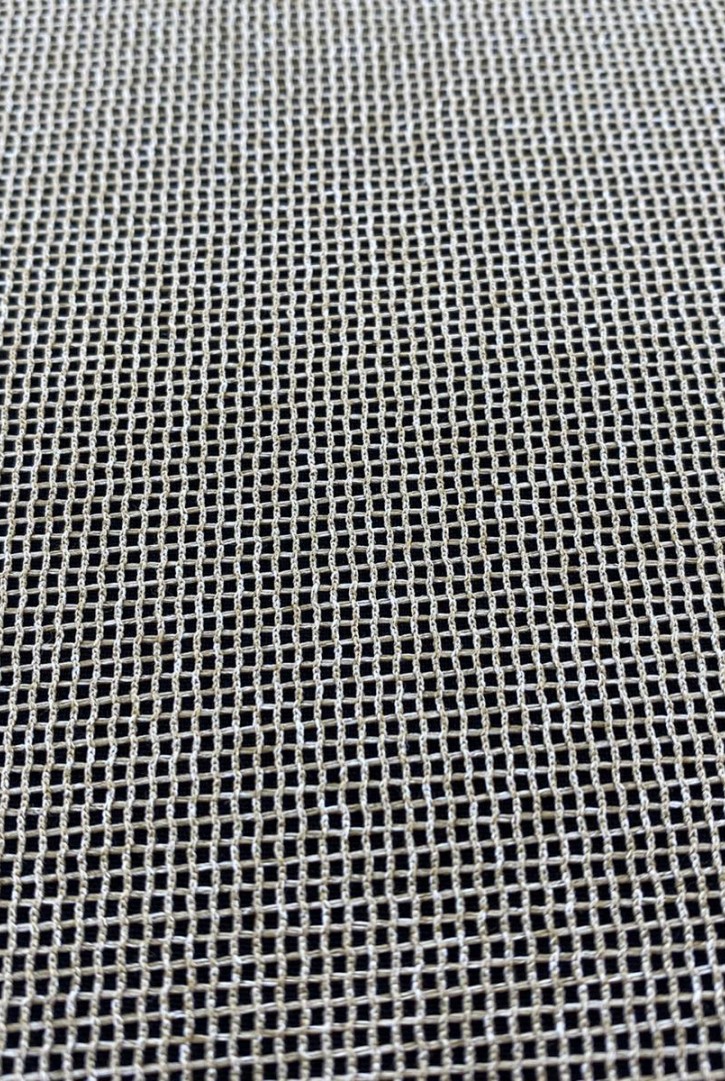 Gri File Yerli Polyester Dantel Kumaş - 145 cm