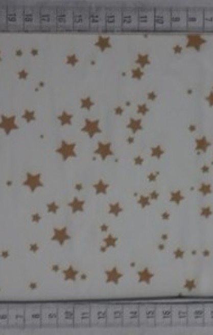 Beyaz Yıldız Baskılı Likralı Tül