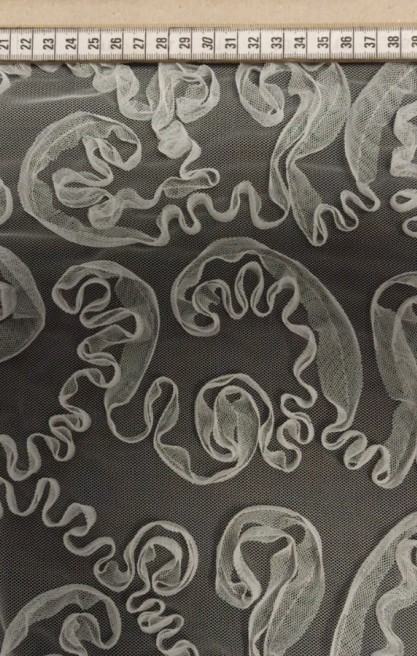 11202 TÜL ÜZERİ/YERLİ/LEZ/POLYESTER/SÜZENELİ/BEYAZ/125 CM