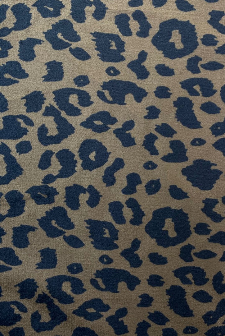 22576 KUMAŞ/YERLİ/LEZ/POLYESTER/SÜET/LEOPAR BASKILI/KAHVERENGİ/155 CM