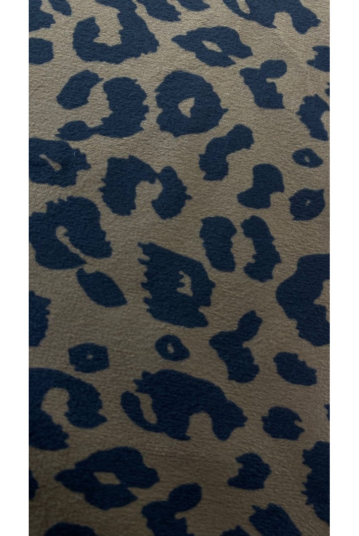 22576 KUMAŞ/YERLİ/LEZ/POLYESTER/SÜET/LEOPAR BASKILI/KAHVERENGİ/155 CM