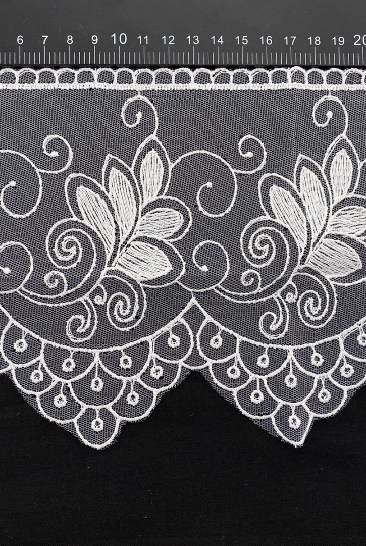 Tül Üzeri Mat Polyester Brode Bant, Ham Yapıda, Yerli