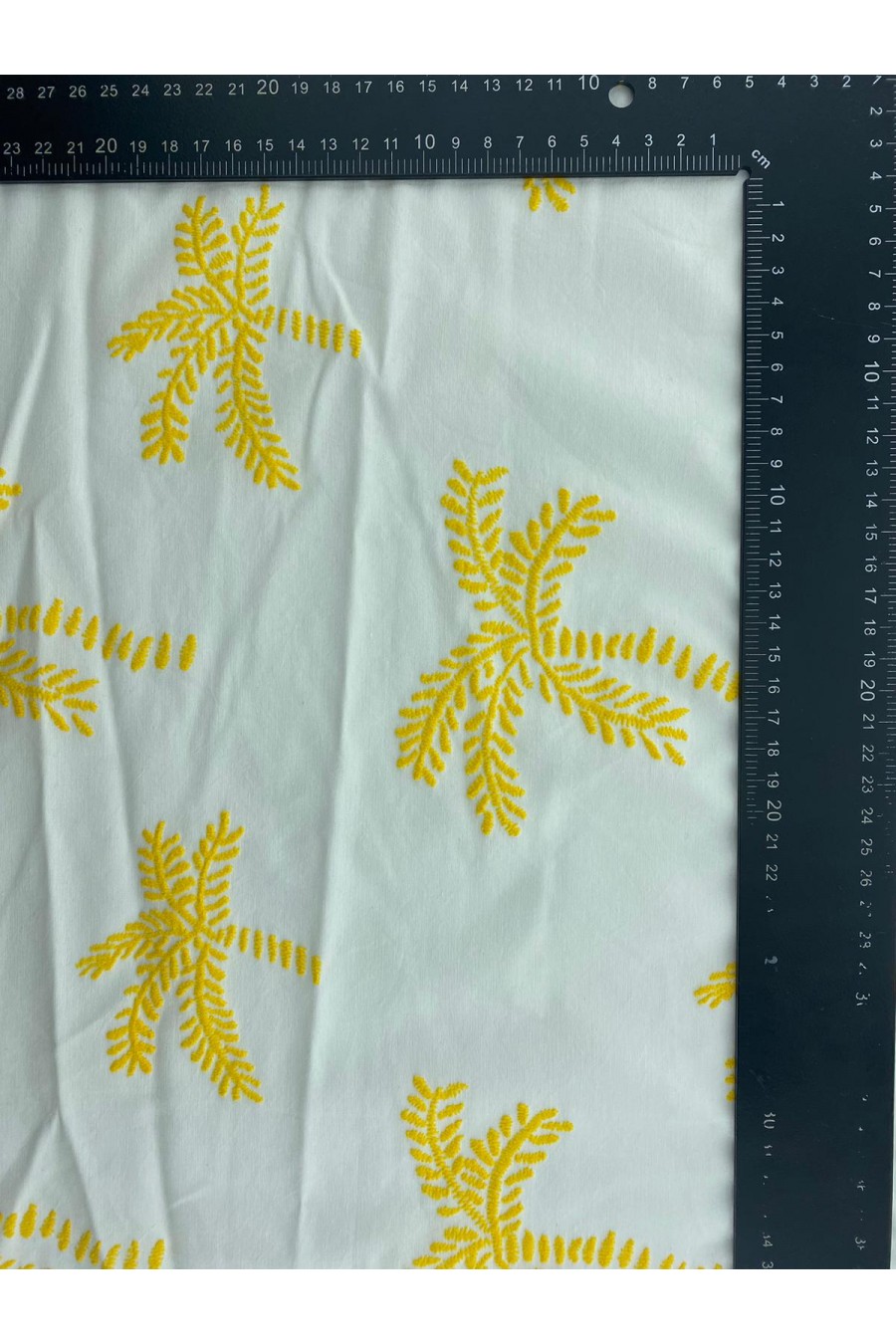 Baskılı Pamuk Polyester Kumaş, Kasar Zemin, Sarı, 150 cm