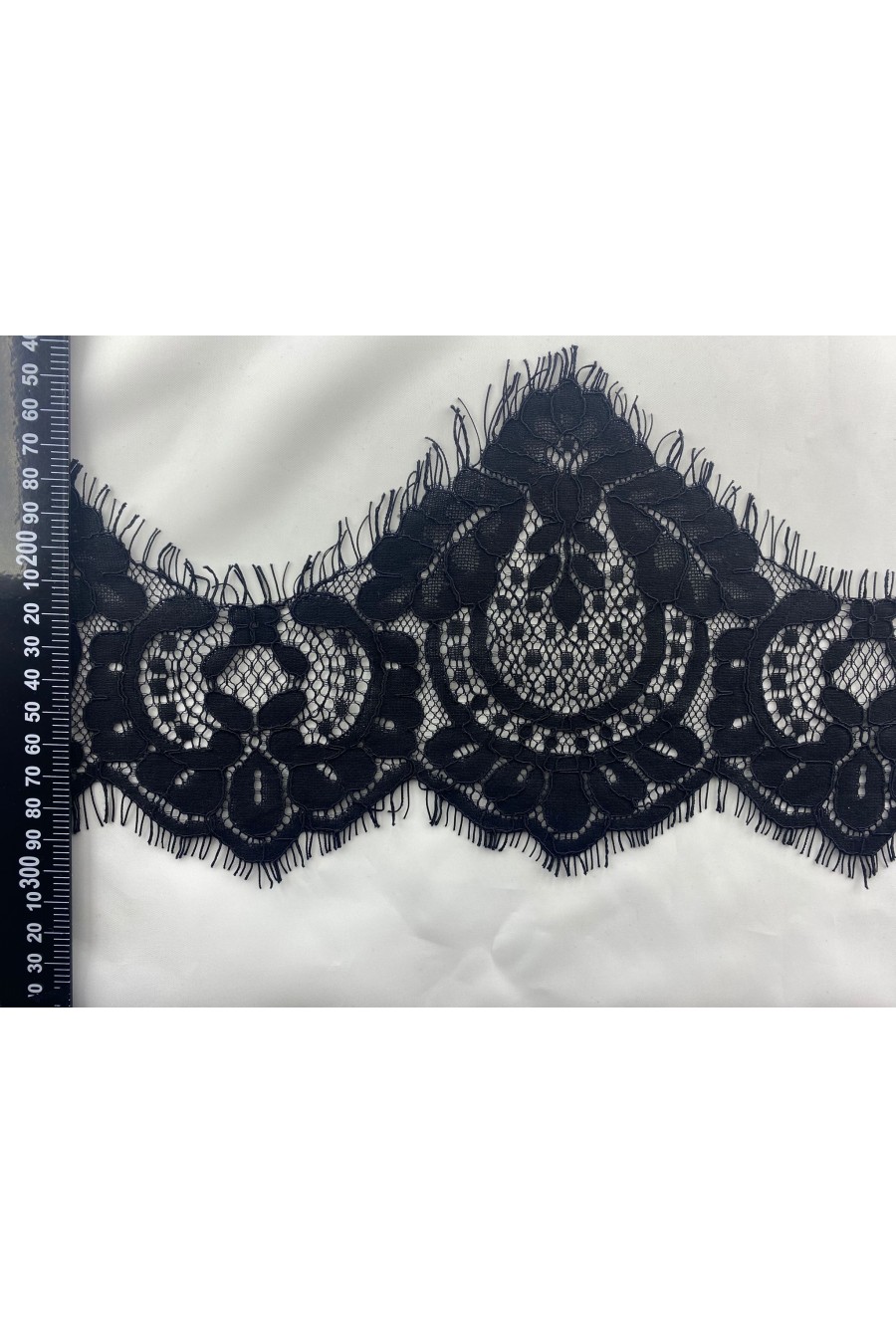 22964 DANTEL/İTHAL/BANT/PAMUK POLYESTER/KORDLU/SİYAH/17 CM