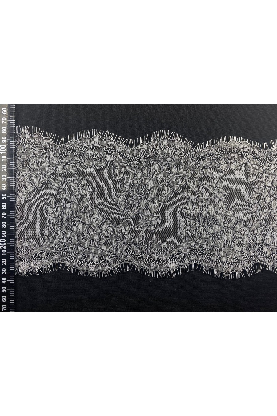 22967 DANTEL/İTHAL/BANT/PAMUK POLYESTER/KORDLU/SİYAH-BEYAZ/16 CM