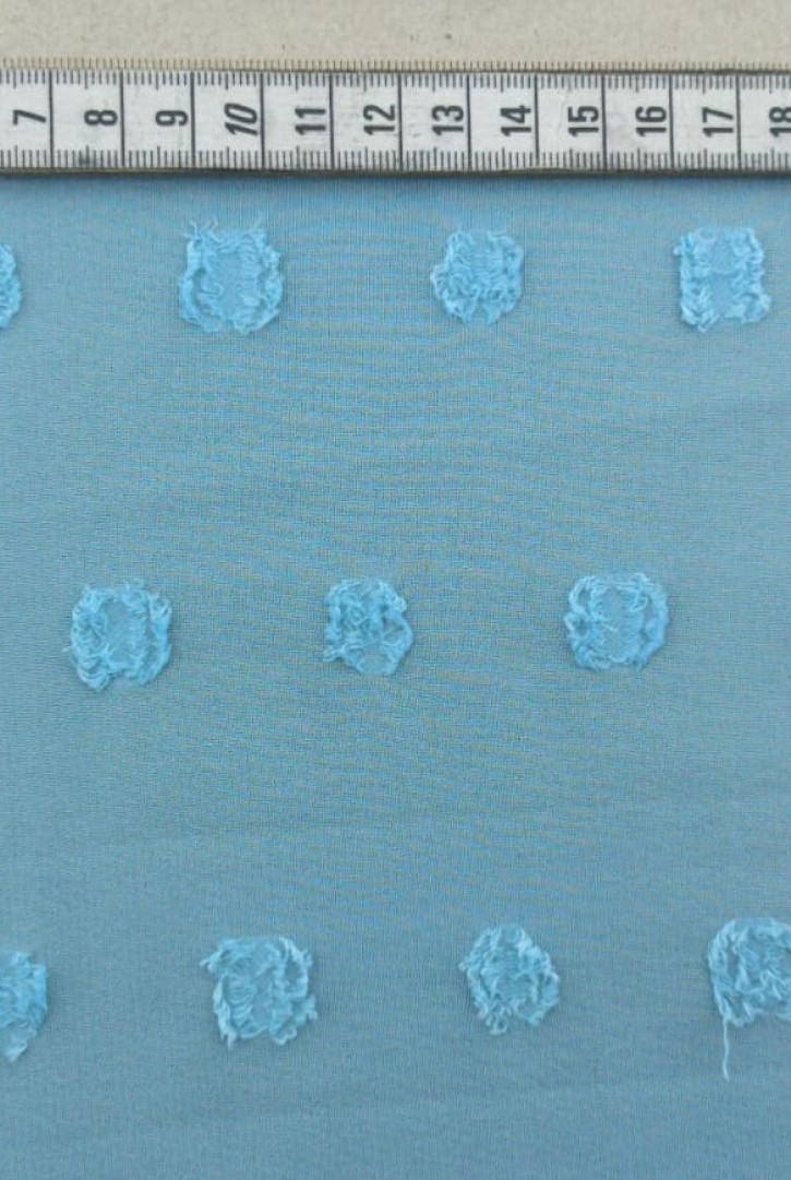 Mint Renk Puanlı Şifon Kumaş - 150 cm, Yerli Üretim