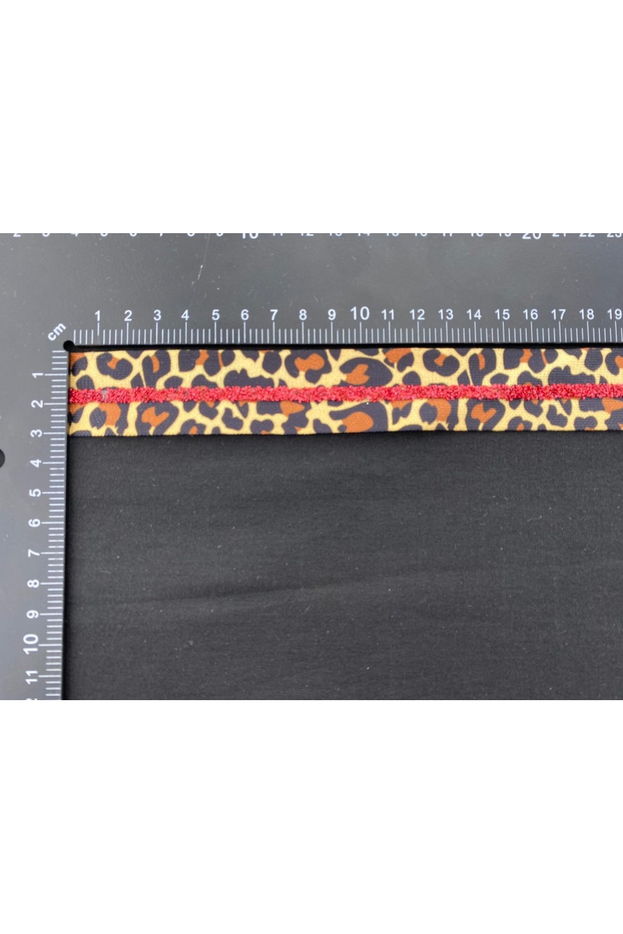 Taş Renkli Leopar Desenli Raşel Bant, 3 cm