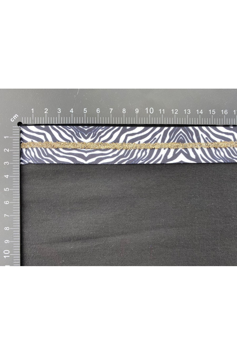 Altın Parçacıklı Zebra Desenli Raşel Bant, 3 cm