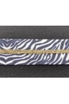 Altın Parçacıklı Zebra Desenli Raşel Bant, 3 cm