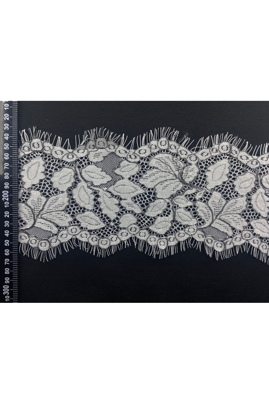 22971 DANTEL/İTHAL/BANT/PAMUK POLYESTER/KORDLU/SİYAH-BEYAZ/14 CM