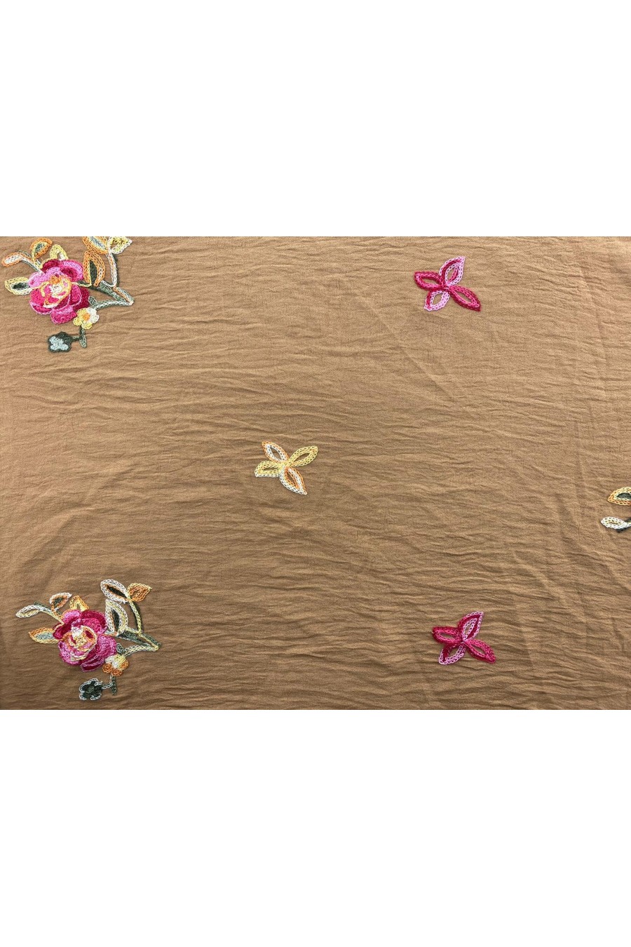 Kahve Renkli Nakışlı Aerobin Kumaş