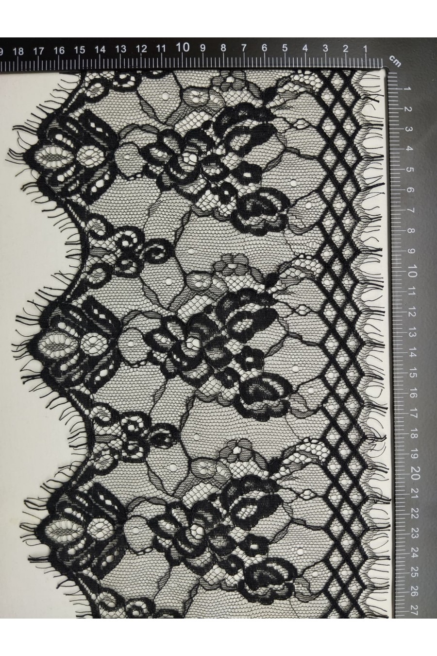 Siyah Naylon Kordlu Sakallı Dantel Bant, Yerli