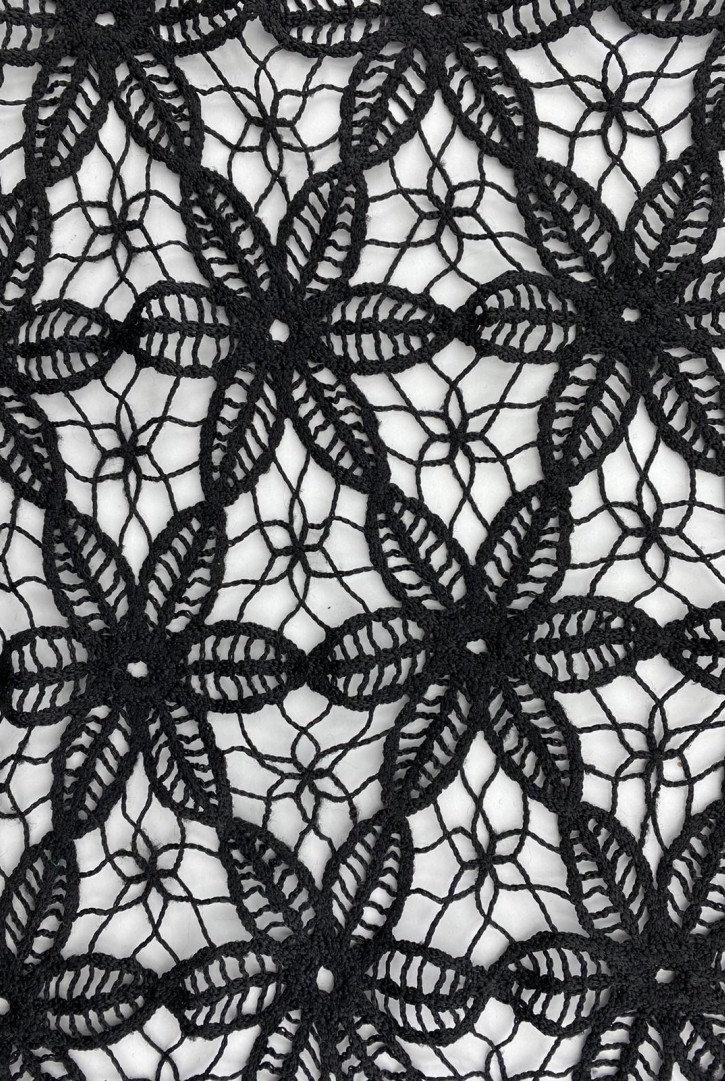 Siyah Güpür Dantel Brode