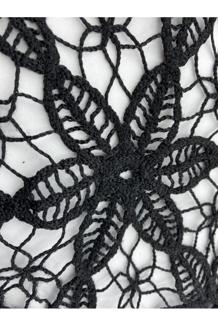 Siyah Güpür Dantel Brode