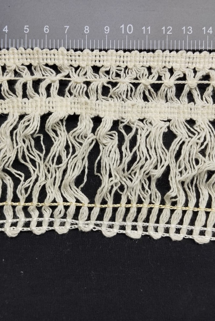 Ekru Pamuk Saçaklı Şerit