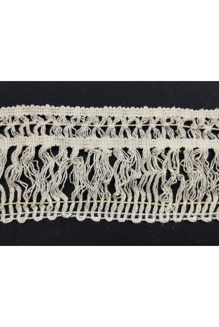 Ekru Pamuk Saçaklı Şerit
