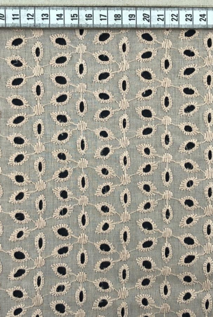 Bej Bohrerli Pamuk Vual Brode