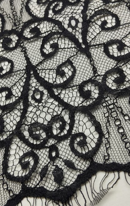 Siyah Sakallı Kordlu Naylon Bant Dantel