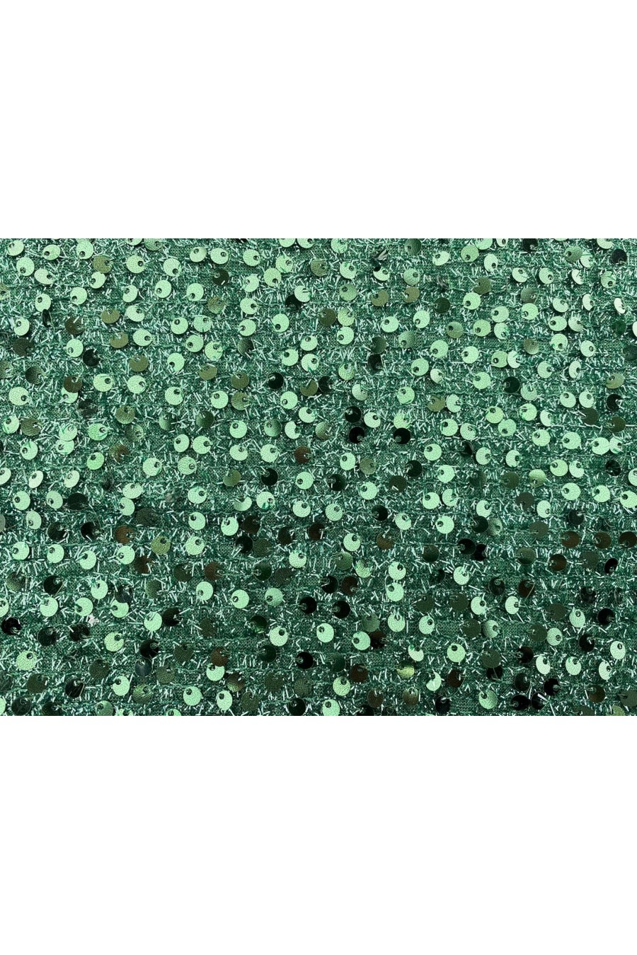 Yeşil Sakallı Pullu Payet Kumaş