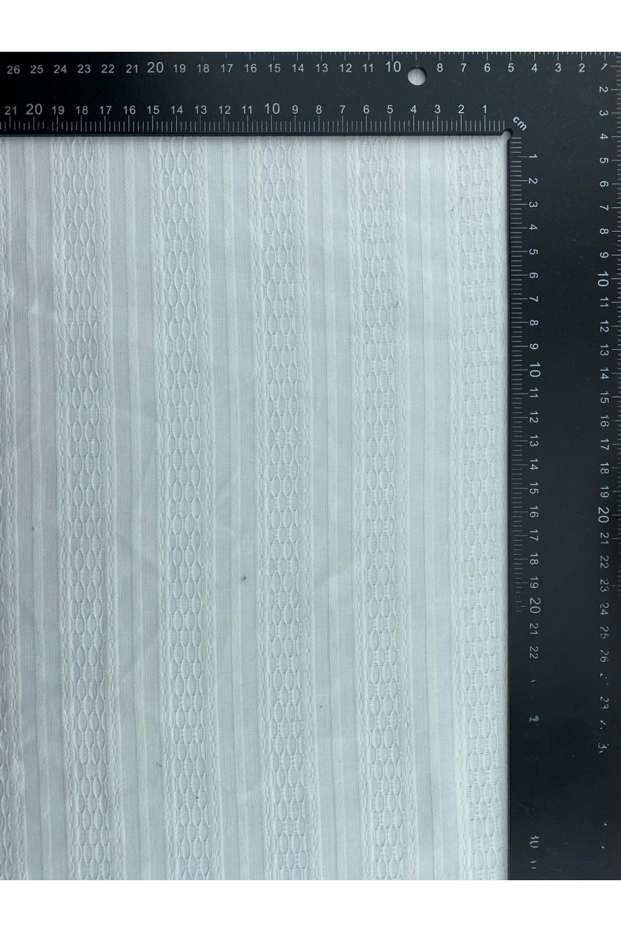 Off White Armürlü İthal Pamuk Kumaş, 145 cm