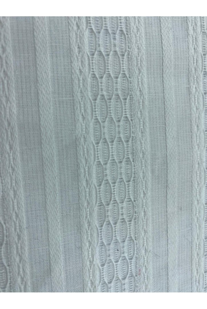 Off White Armürlü İthal Pamuk Kumaş, 145 cm