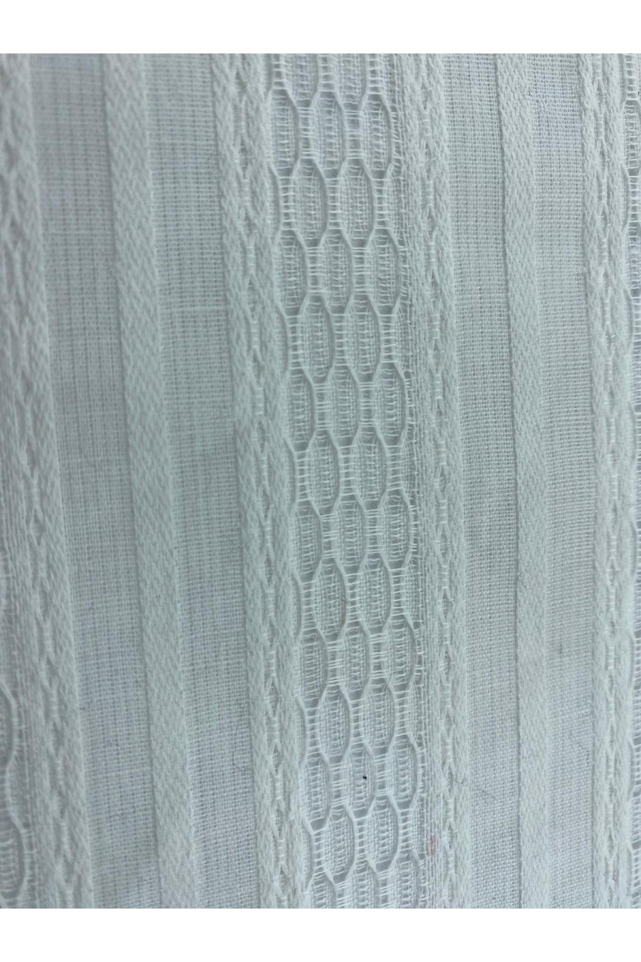 Off White Armürlü İthal Pamuk Kumaş, 145 cm