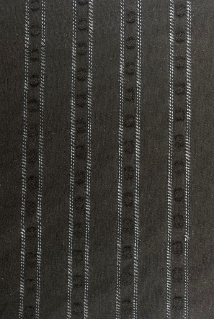 Siyah Armürlü İthal Pamuk Kumaş, 138 cm