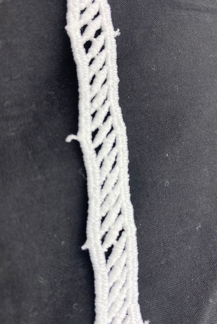 Ekru Mat Polyester Köprü Yöresel Nakışlı Kurdele - 1,5 cm