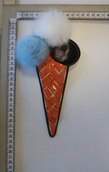 Renkli Dondurma Figürlü Aplik Aksesuar