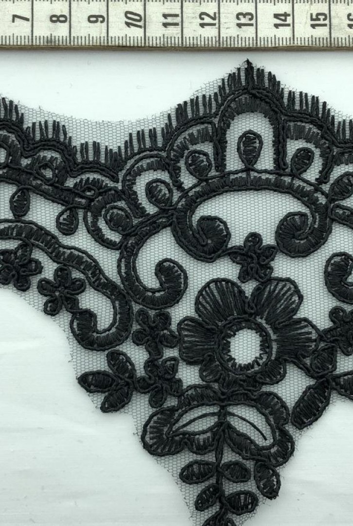 Düz Siyah Aplik Brode, Yerli Polyester