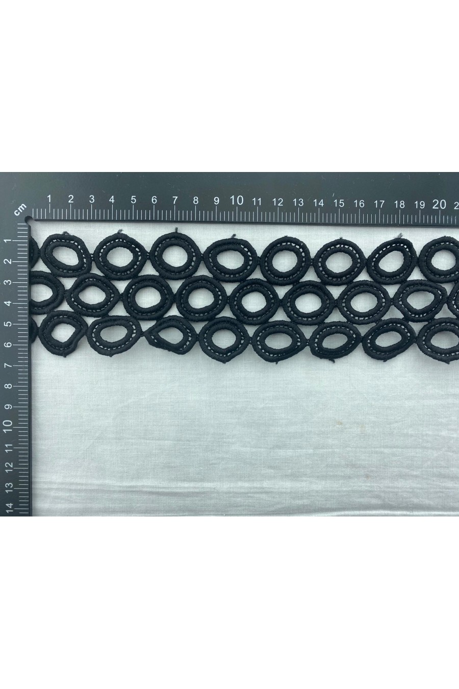 Siyah Mat Polyester Güpür Bant, 6 cm