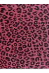 Neon Pembe Leopar Desenli Likralı Tül Kumaş