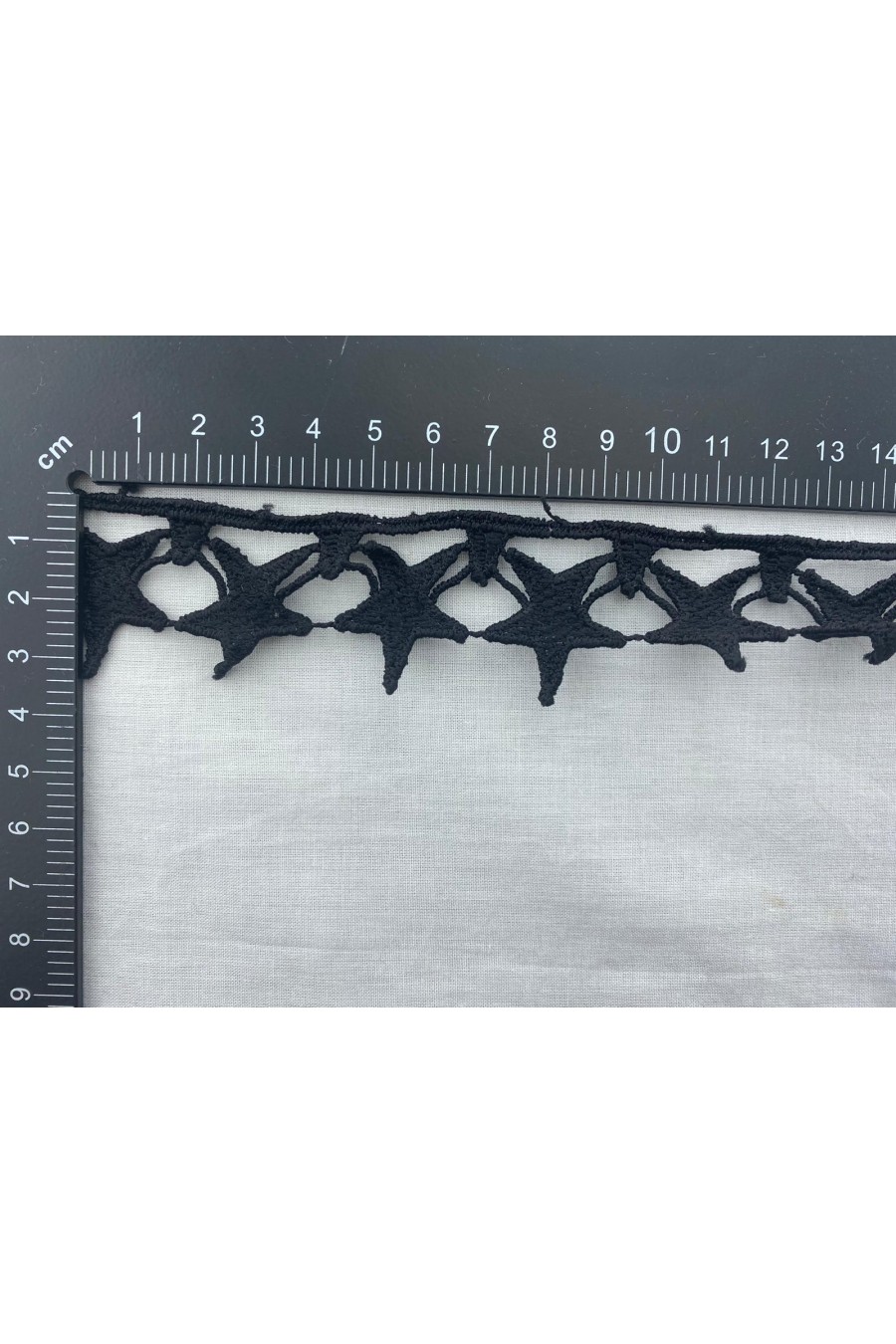 Siyah Mat Polyester Güpür Brode Bant