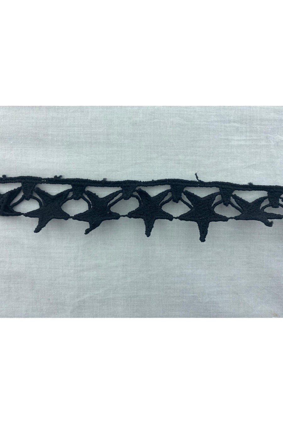 Siyah Mat Polyester Güpür Brode Bant