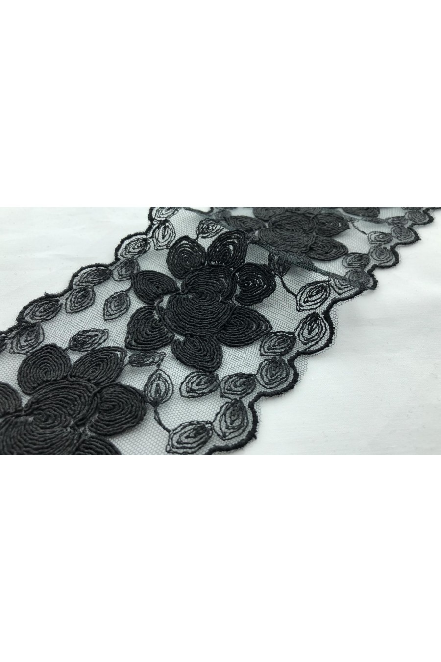 3182-METRE 3182 BRODE/YERLİ/BANT/POLYESTER/KORDENELİ/10 CM/SİYAH