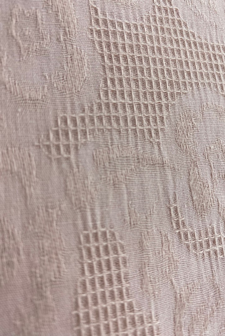 Rose Renk Armürlü İthal Pamuk Kumaş, 143 cm