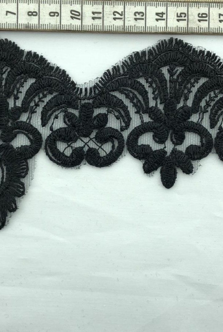 5739 BRODE/YERLİ/APLİK/POLYESTER/KORDENA/SİYAH