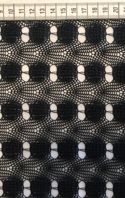 Siyah 150 cm Polyester Dantel, Yerli