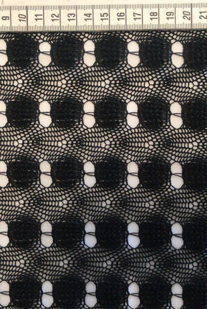 Siyah 150 cm Polyester Dantel, Yerli