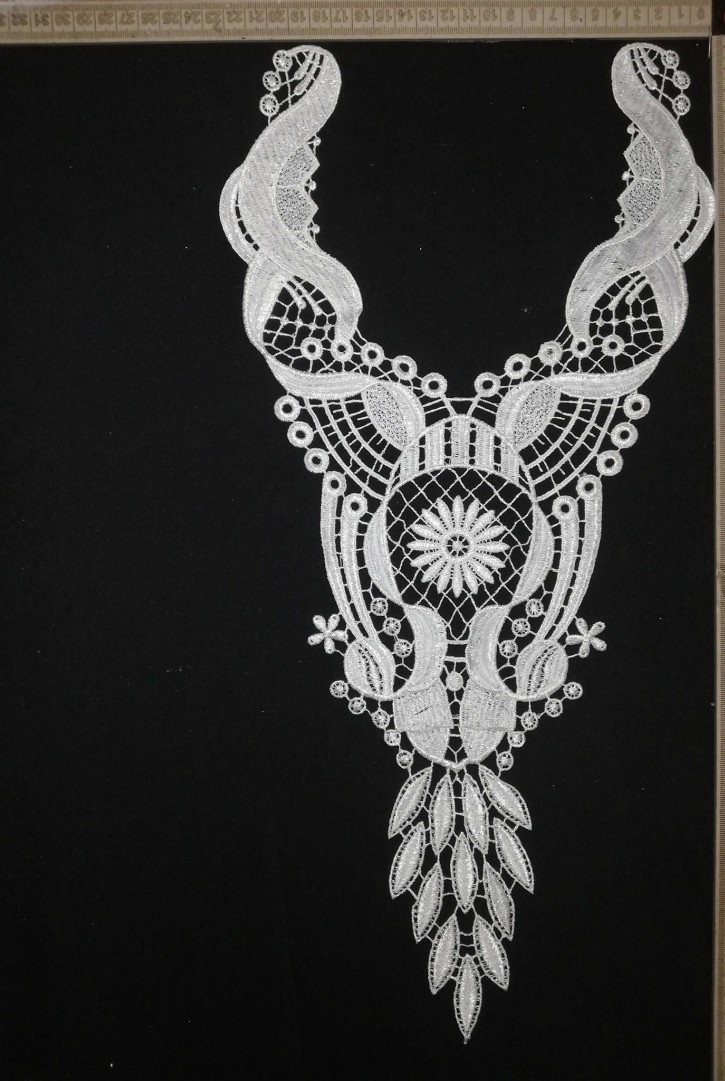 Parlak Polyester Ham Brode Yaka