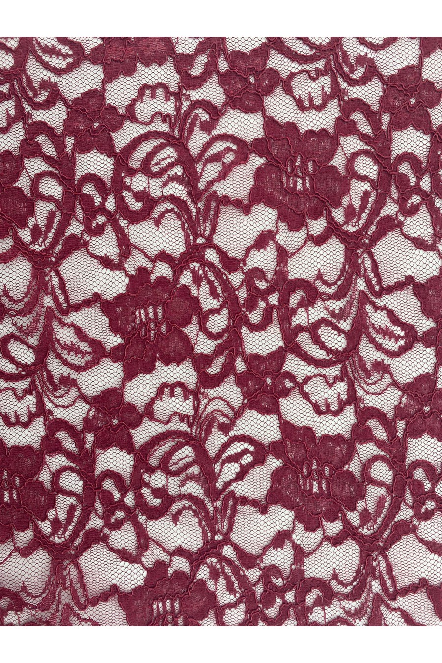 6619-KG Bordo Kordlu Yerli Dantel Kumaş - Polyester, 150 cm