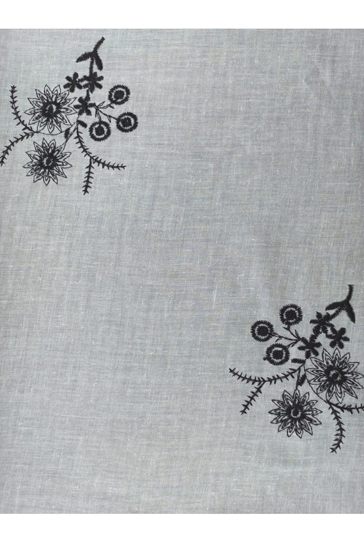 Siyah Nakış İpli Off White Brode