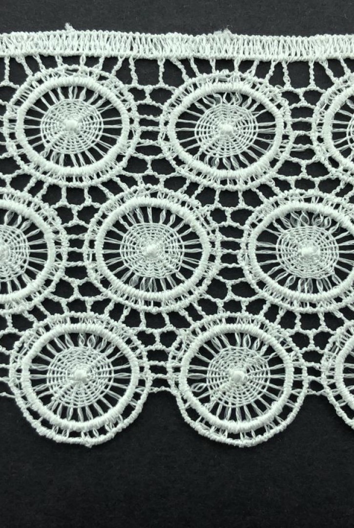 7 cm Genişliğinde Parlak Ham Güpür Brode Bant