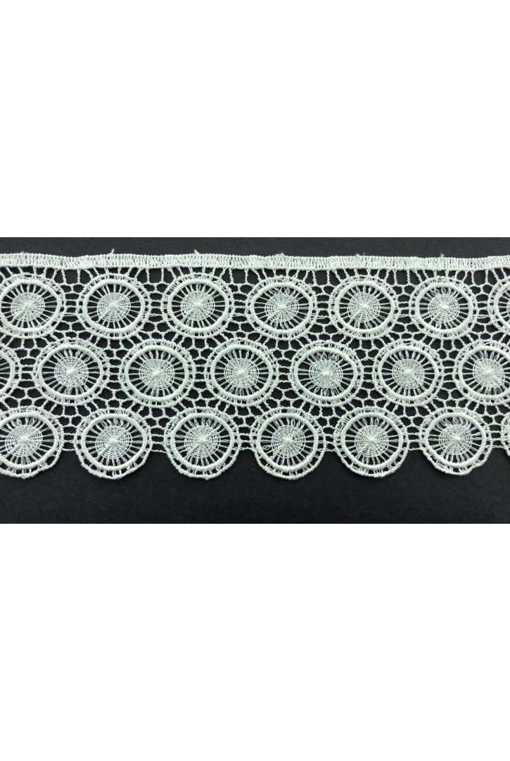 7 cm Genişliğinde Parlak Ham Güpür Brode Bant