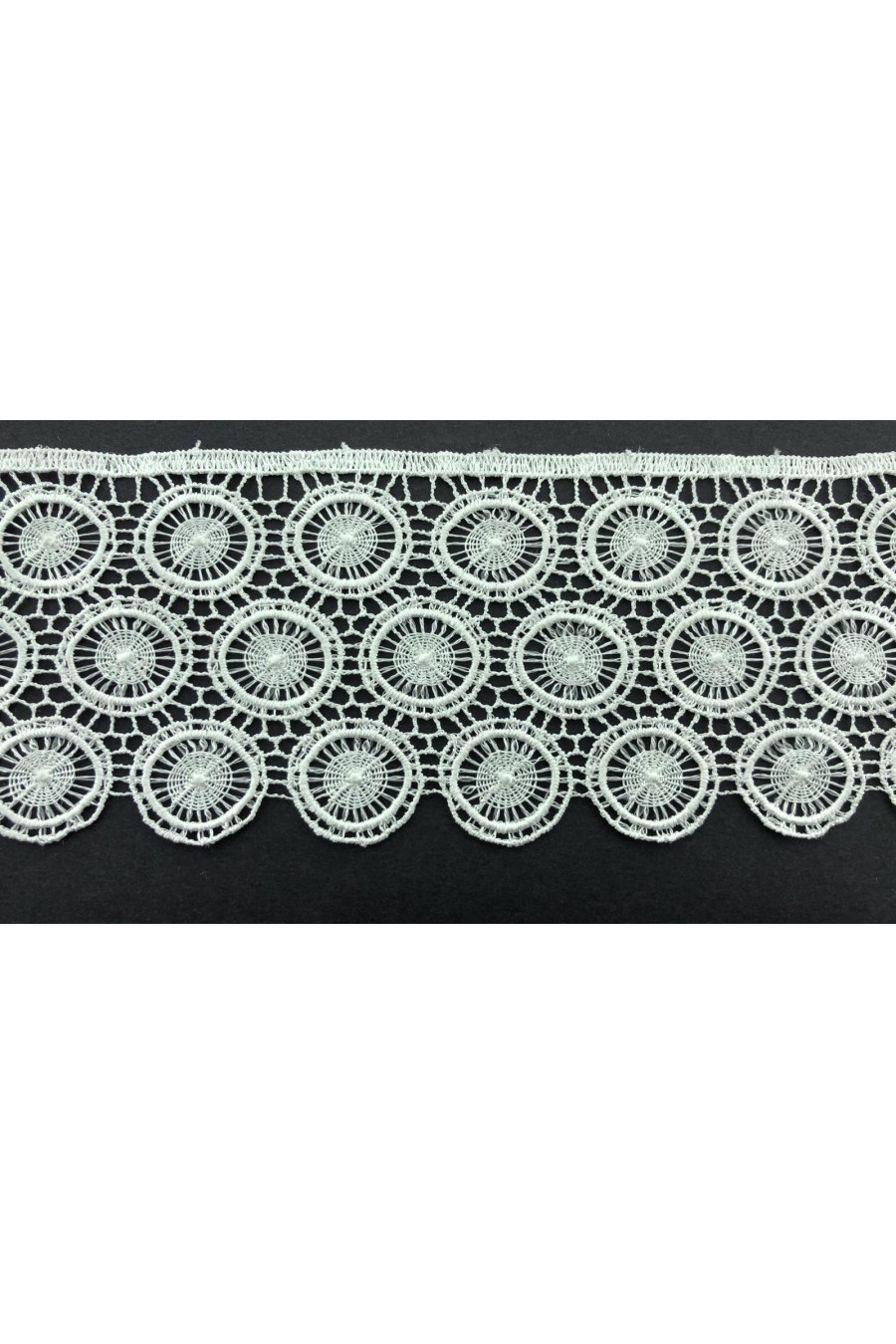 6409-METRE 7 cm Genişliğinde Parlak Ham Güpür Brode Bant