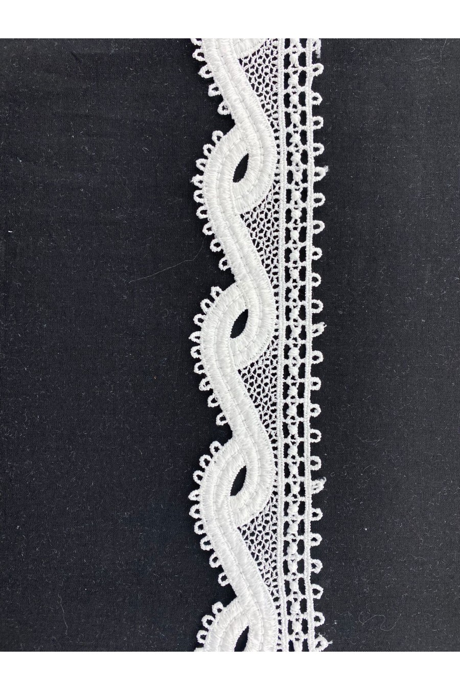 Beyaz Güpür Mat Polyester Brode Bant