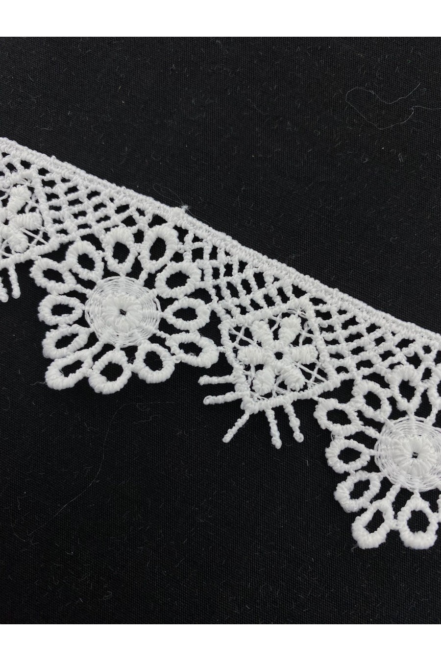 Beyaz Mat Polyester Güpür Brode Bant